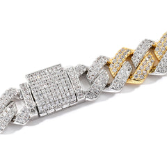 Ice Stone 14mm Two Tone CZ Cuban Chain