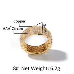 Ice Stone Brass Iced Out Cubic Zirconia Ring