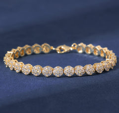 Ice Stone Hot Sale 8mm Flower Diamond Bracelet