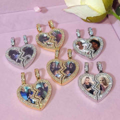 Ice Stone Luxury Custom Couple Photo Pendant