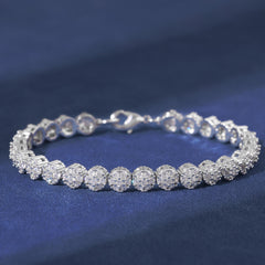 Ice Stone Hot Sale 8mm Flower Diamond Bracelet