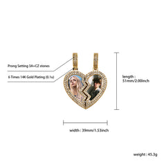 Ice Stone Luxury Custom Couple Photo Pendant