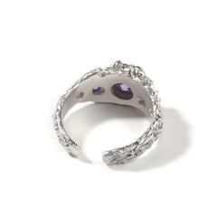 Ice Stone 925 Sterling Silver Adjustable Purple Ring