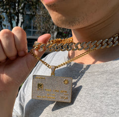 Ice Stone Credit Card Pendant Street Style