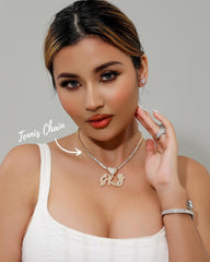 Ice Stone Hip Hop Custom Letter Pendant Necklace