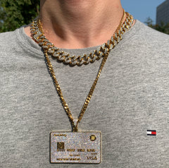 Ice Stone Credit Card Pendant Street Style