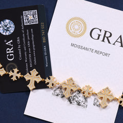 Ice Stone 22mm VVS Moissanite Cross Tennis Bracelet
