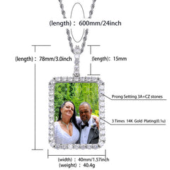 Ice Stone Personalized Photo Pendant Custom Necklace