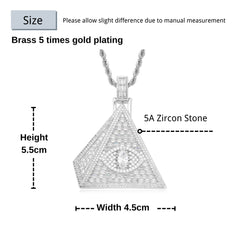 Ice Stone Iced Out Eye Pendant Necklace