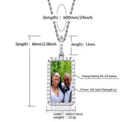 Ice Stone Personalized Photo Pendant Custom Necklace