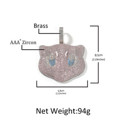 Ice Stone Iced Out Cute Monster Pendant