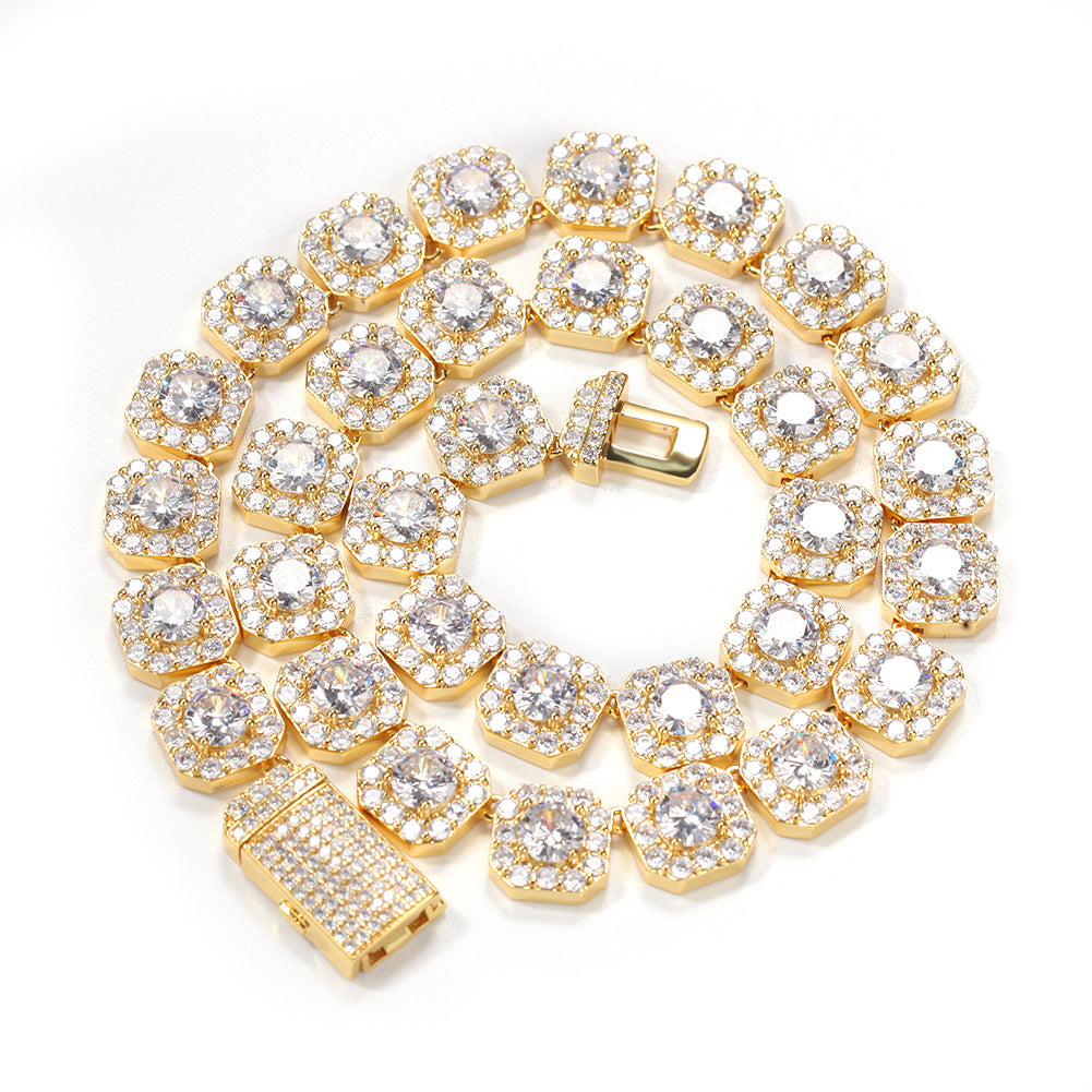 Ice Stone 14k Gold Plated Diamond Necklace