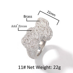 Ice Stone Custom Letter Iced Out Hip Hop Ring