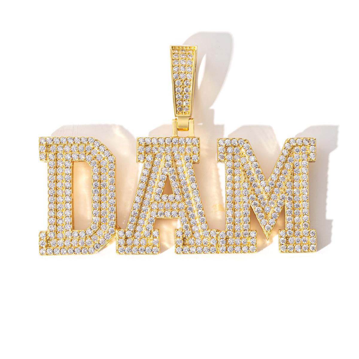 Ice Stone Double Layer Baguette Name Necklace