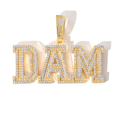 Ice Stone Double Layer Baguette Name Necklace