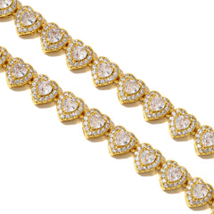Ice Stone Heart Shape CZ Tennis Necklace