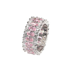 Ice Stone 3-Row Full Diamond Hip Hop Ring