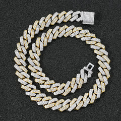Ice Stone 14mm Two Tone CZ Cuban Chain