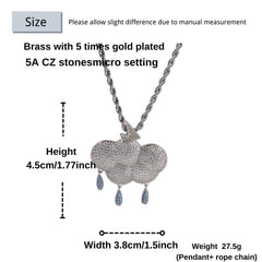 Ice Stone Iced Out Rainy Cloud Necklace