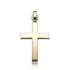 Ice Stone Oval CZ Big Iced Out Cross Pendant Necklace