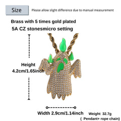 Ice Stone Luminous Enamel Glow Ghost Pendant