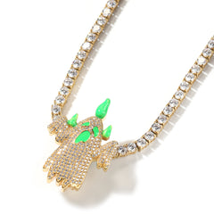 Ice Stone Luminous Enamel Glow Ghost Pendant