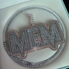 Ice Stone Big Size Baguette Custom Pendant Necklace