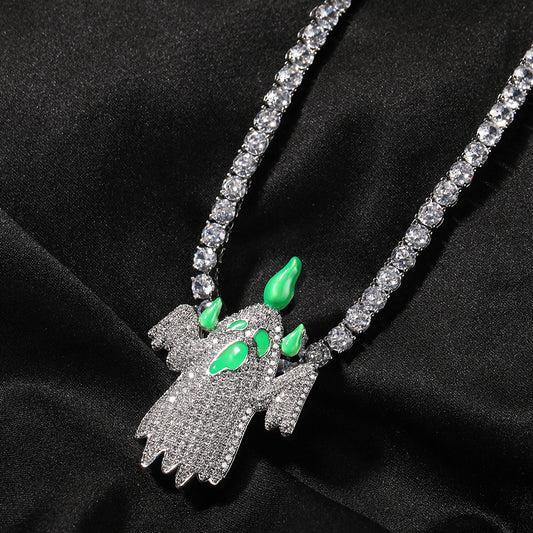Ice Stone Luminous Enamel Glow Ghost Pendant