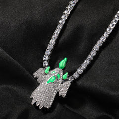 Ice Stone Luminous Enamel Glow Ghost Pendant