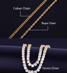 Ice Stone Big Horror Mouth Gold Pendant Necklace