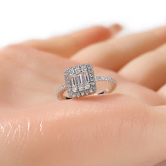 Ice Stone Square Baguette Iced Out Gold Ring