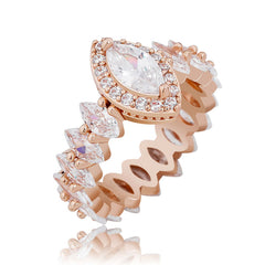 Ice Stone Rose Gold Iced Out CZ Ring