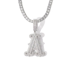 Ice Stone Gold Plated CZ Letter Necklace