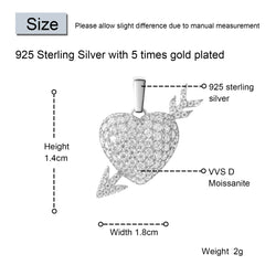 Ice Stone Sterling Silver Heart Pendant Necklace