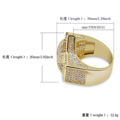 Ice Stone Bling Hip Hop Star Micro Pave Ring