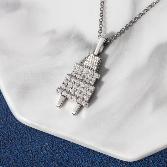 Ice Stone Sterling Silver Heart Pendant Necklace