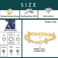 Ice Stone VVS Moissanite 15mm Cross Cuban Iced Out Bracelet