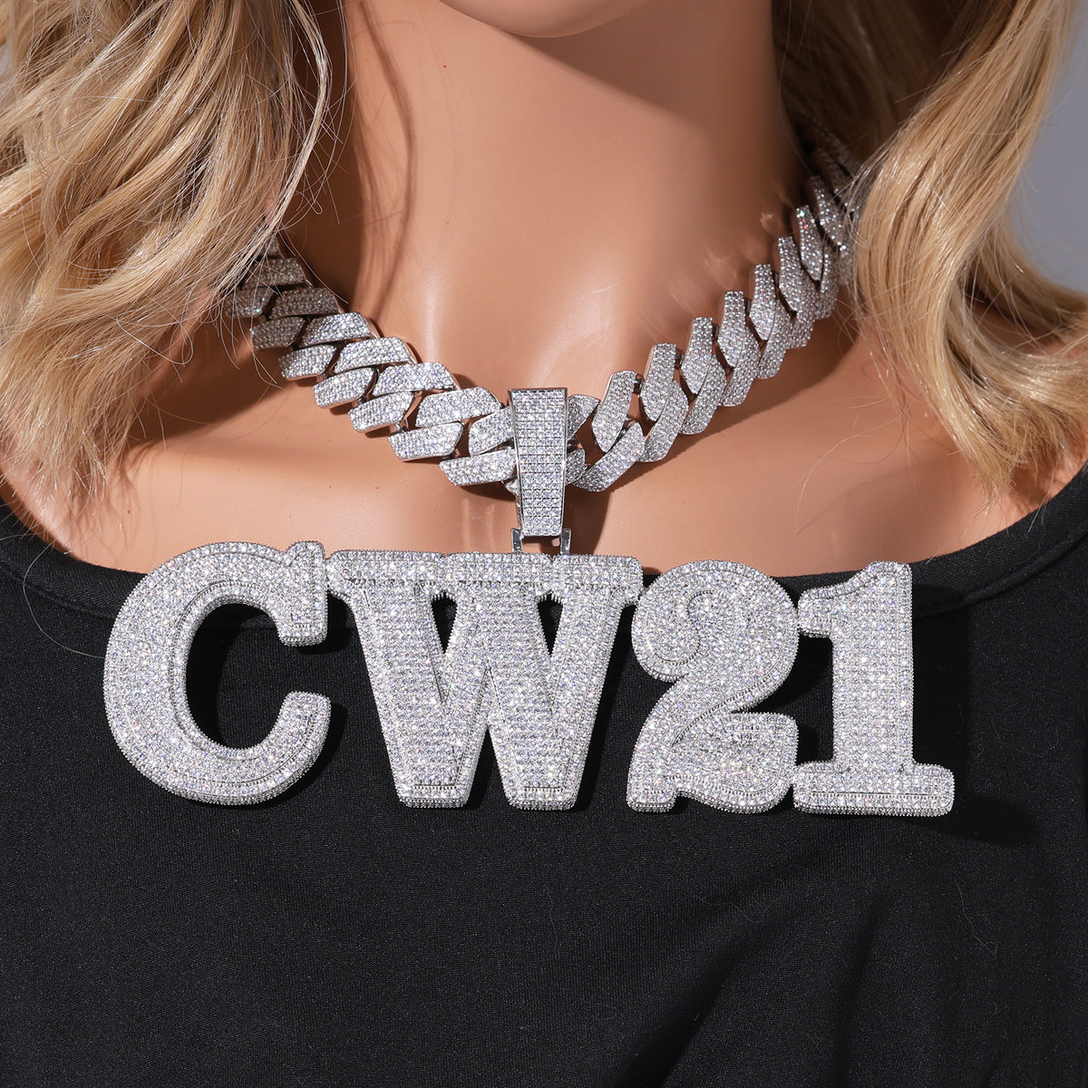 Ice Stone Full Diamond Custom Name Pendant