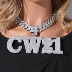 Ice Stone Full Diamond Custom Name Pendant