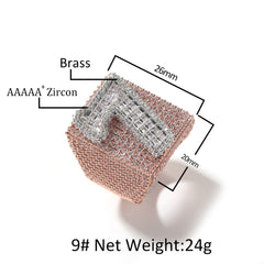Ice Stone Luxury Square Diamond Custom Men Ring