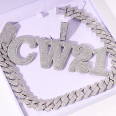 Ice Stone Full Diamond Custom Name Pendant