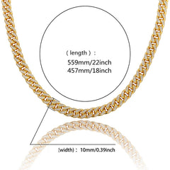 Ice Stone Gold Silver Iced Out Miami Cuban Chain