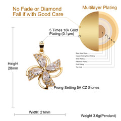 Ice Stone Four Leaf Clover Pendant Jewelry