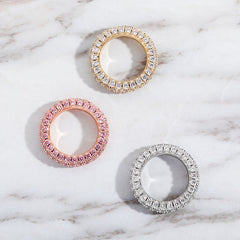 Ice Stone 14k Gold Plated Tennis Ring Jewelry