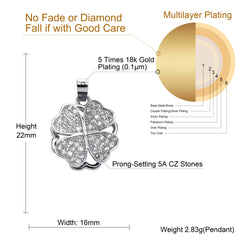 Ice Stone Four Leaf Clover Pendant Jewelry