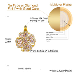 Ice Stone Four Leaf Clover Pendant Jewelry