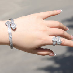 Ice Stone Heart Shaped Iced Out Gold Ring