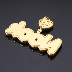 Ice Stone Custom Letter Pendant with Heart