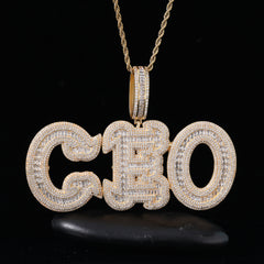 Ice Stone 5A Zircon Custom Name Necklace