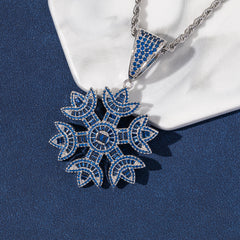 Ice Stone Shiny Snowflake Pendant Necklace Women